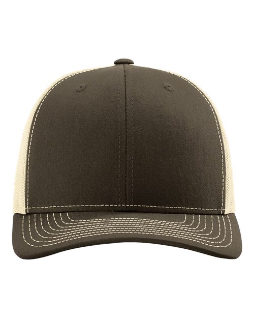 brown and beige hat