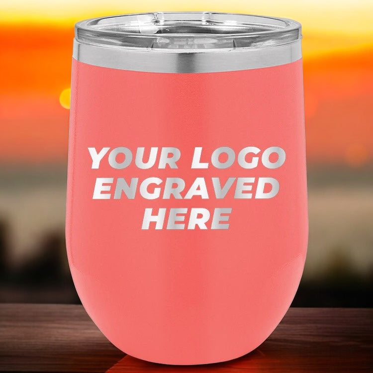 48 Custom Wine Cups 12 oz with your Logo or Design Engraved - Special Bulk Wholesale Pricing (Copy) (Copy)