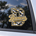 Daleville Broncos camo script D vehicle decal on a car window.