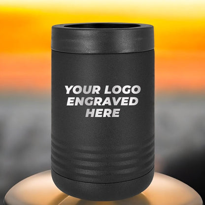 12 Custom Stainless Steel Standard Can Holder with your Logo or Design Engraved - Special Bulk Wholesale Pricing