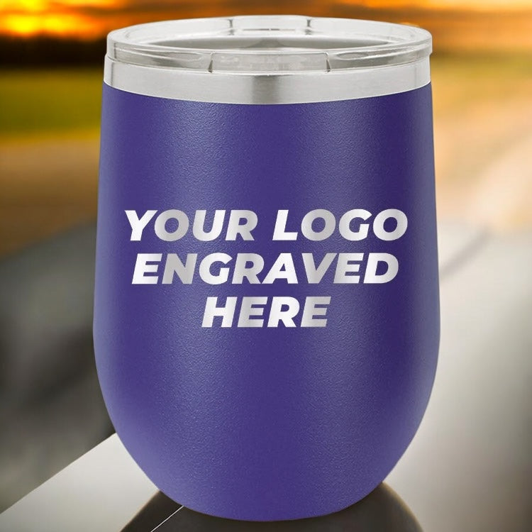 48 Custom Wine Cups 12 oz with your Logo or Design Engraved - Special Bulk Wholesale Pricing (Copy) (Copy)