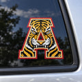 Alexandria Tigers mascot A vehicle decal on a car window.