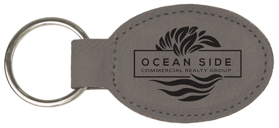 50 Pack Custom Engraved Leatherette Keychains (Oval or Rectangle) - Freedomforge Custom Creations