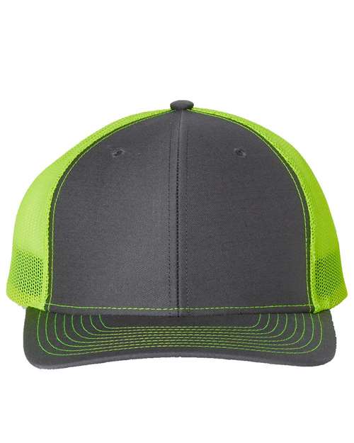 grey and neon green hat