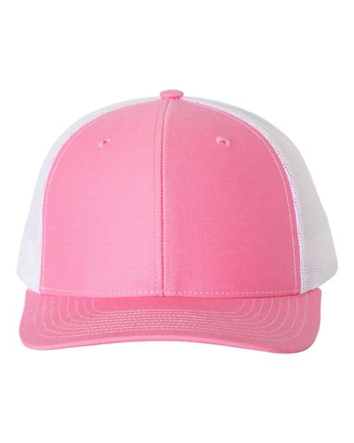 pink and white hat