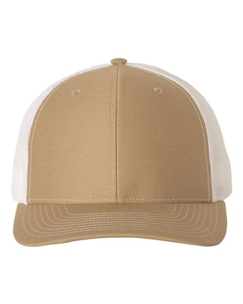 beige and white hat
