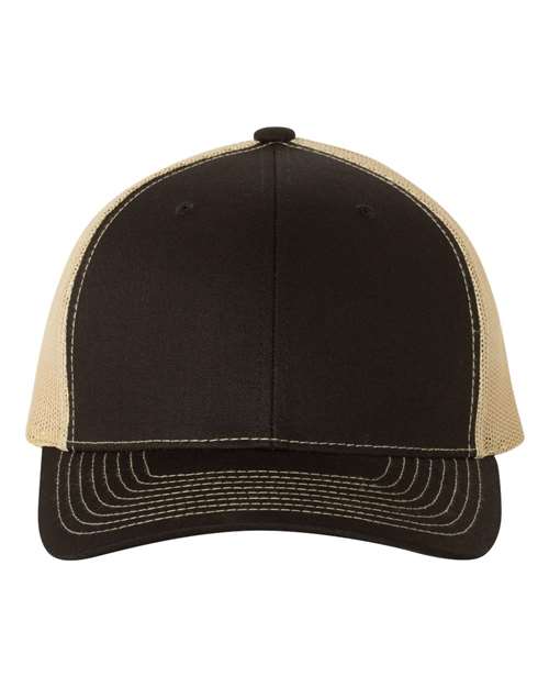 black and beige hat