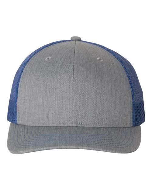 grey and blue hat