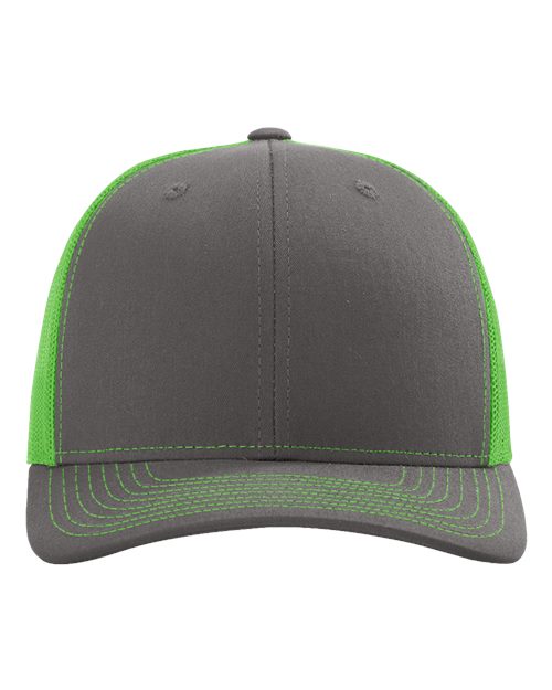 grey and neon green hat