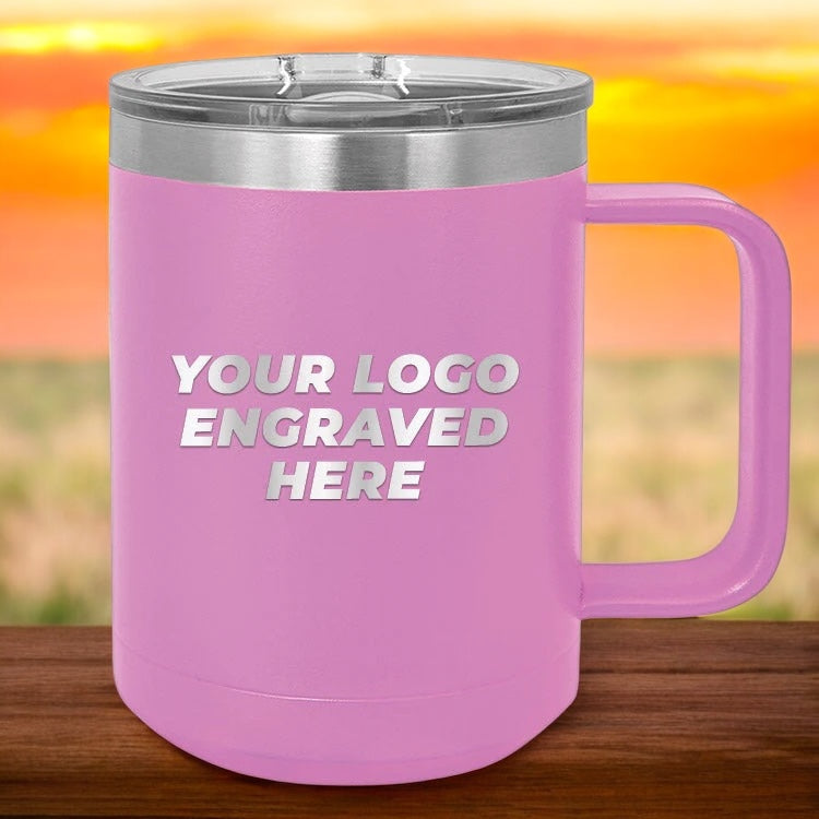 36 Custom Stainless Steel Coffee Mugs 15 oz with your Logo or Design Engraved - Special Bulk Wholesale Pricing