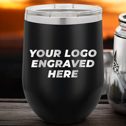 36 Custom Wine Cups 12 oz with your Logo or Design Engraved - Special Bulk Wholesale Pricing