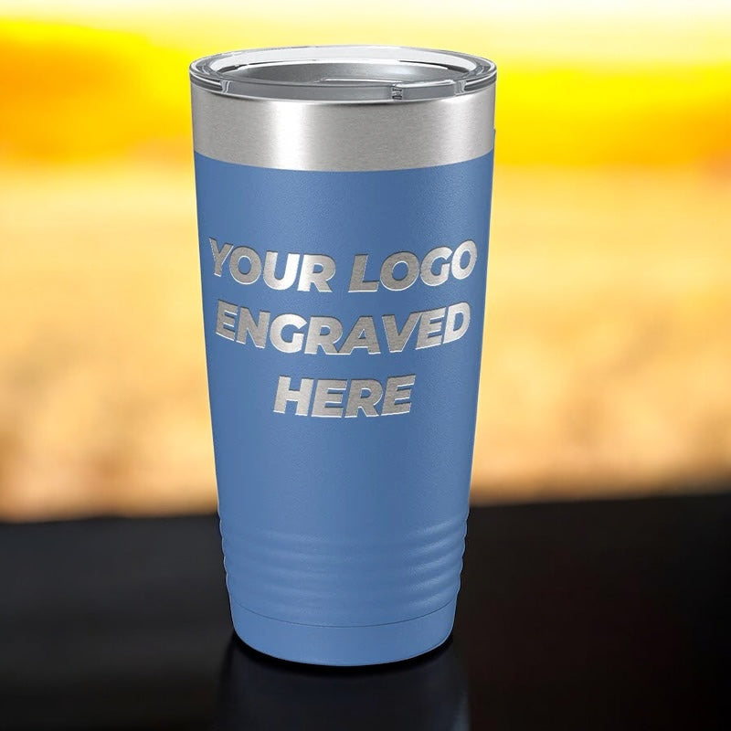 24 Custom Tumblers 20 oz with your Logo or Design Engraved - Special Bulk Wholesale Pricing