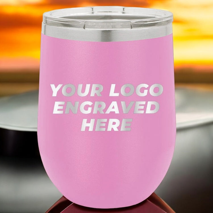 36 Custom Wine Cups 12 oz with your Logo or Design Engraved - Special Bulk Wholesale Pricing