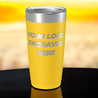 24 Custom Tumblers 20 oz with your Logo or Design Engraved - Special Bulk Wholesale Pricing