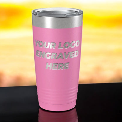 24 Custom Tumblers 20 oz with your Logo or Design Engraved - Special Bulk Wholesale Pricing