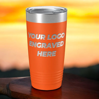 24 Custom Tumblers 20 oz with your Logo or Design Engraved - Special Bulk Wholesale Pricing