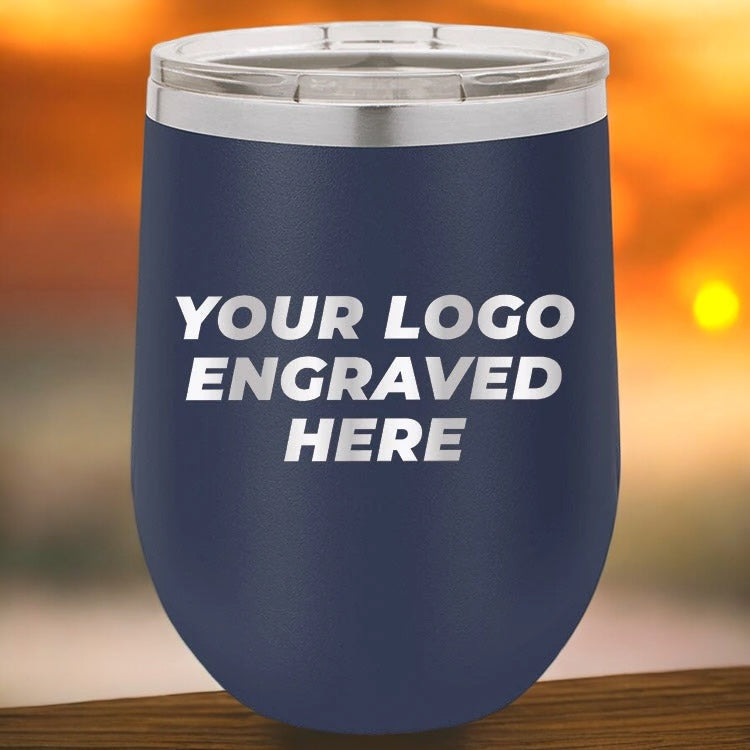 36 Custom Wine Cups 12 oz with your Logo or Design Engraved - Special Bulk Wholesale Pricing