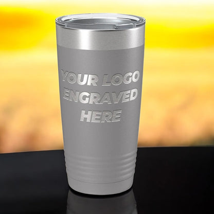 24 Custom Tumblers 20 oz with your Logo or Design Engraved - Special Bulk Wholesale Pricing