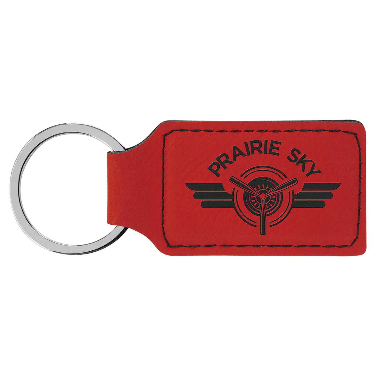 50 Pack Custom Engraved Leatherette Keychains (Oval or Rectangle)