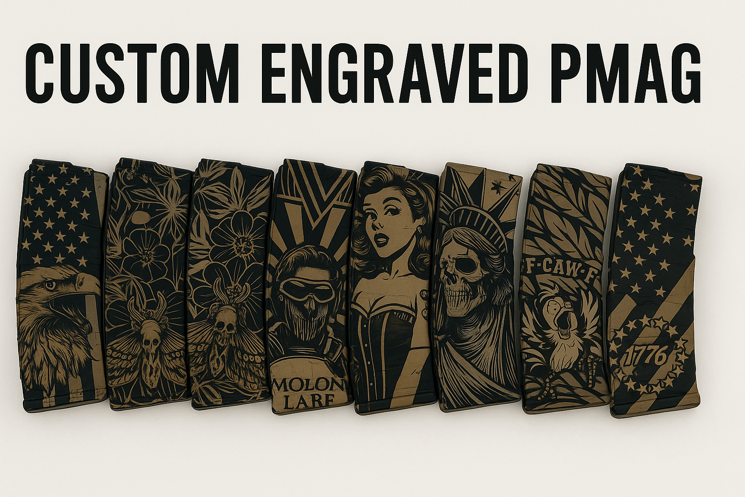 Black Friday Deal Engraved PMAG 5 - Pack – Armorer Bundle - Freedomforge Custom Creations