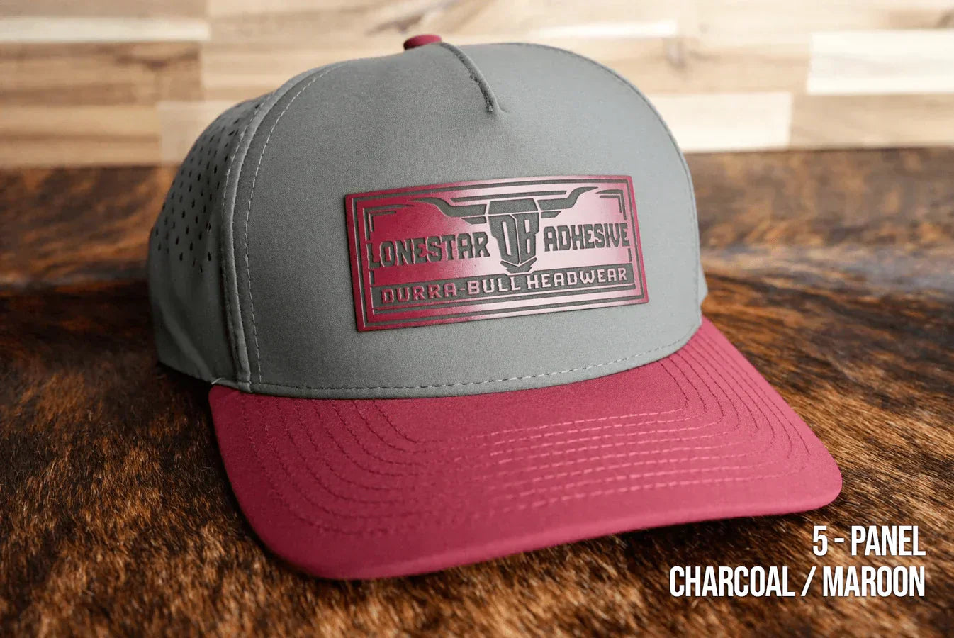 Custom Leather Patch Durra-Bull Performance Hat