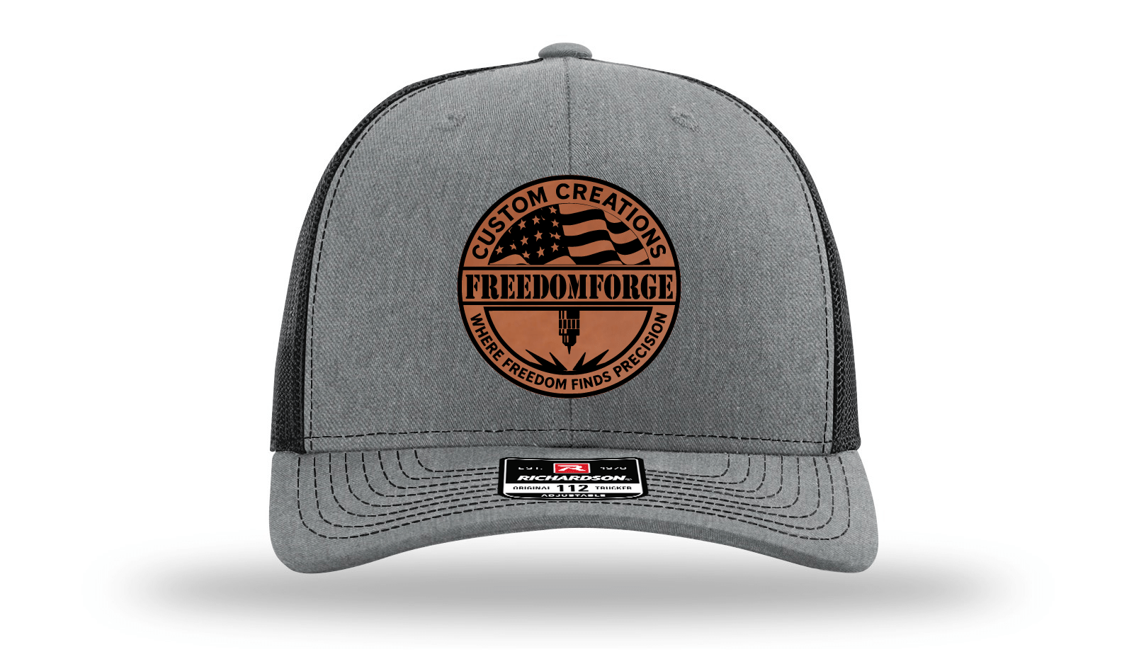 Custom Branded Leatherette Patch Hats - Freedomforge Custom Creations