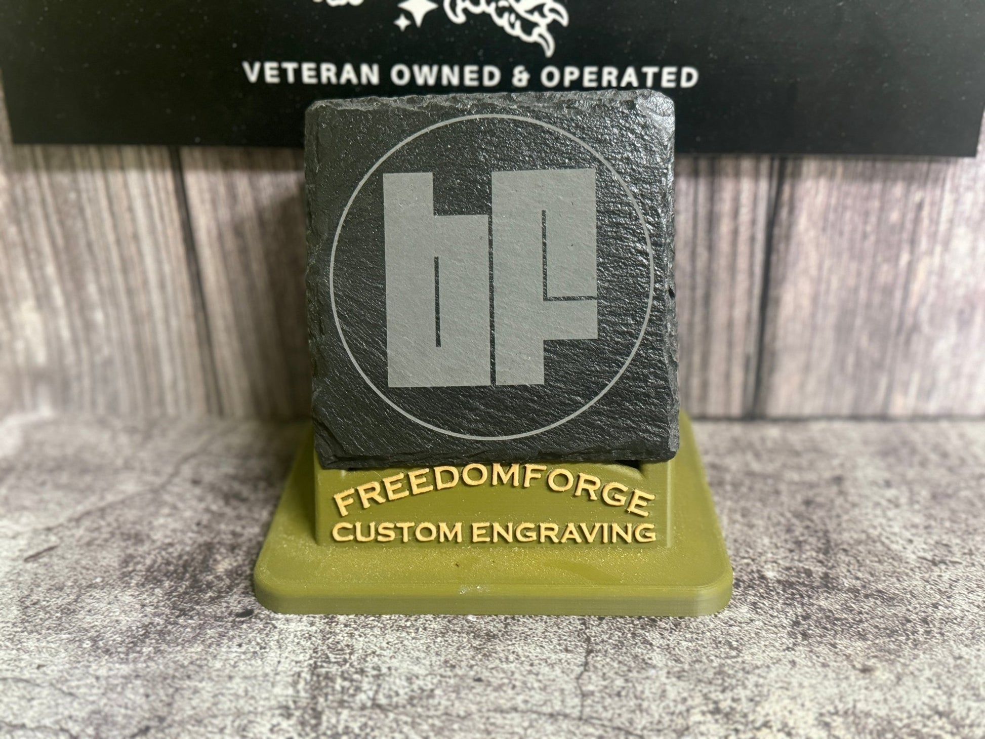 Custom Engraved Slate Coasters (Set of 4) - Freedomforge Custom Creations