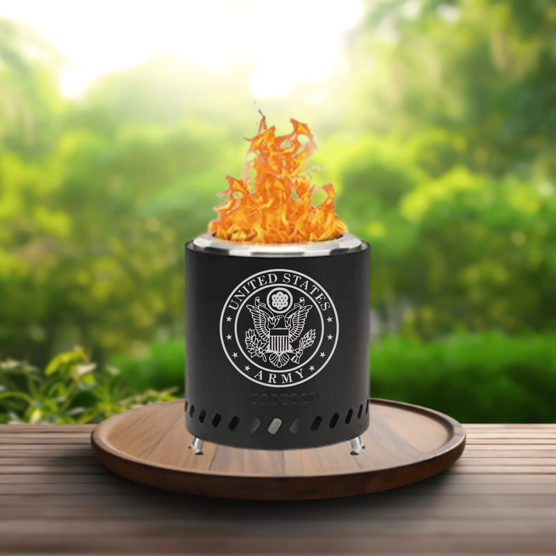 Custom Engraved Smokeless Tabletop Firepit - Freedomforge Custom Creations