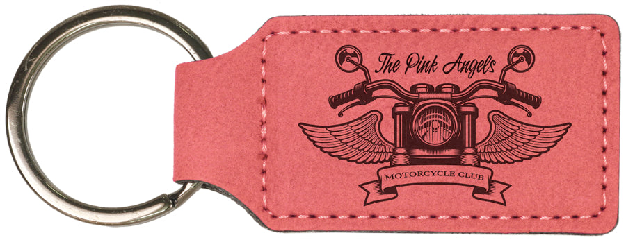 50 Pack Custom Engraved Leatherette Keychains (Oval or Rectangle)