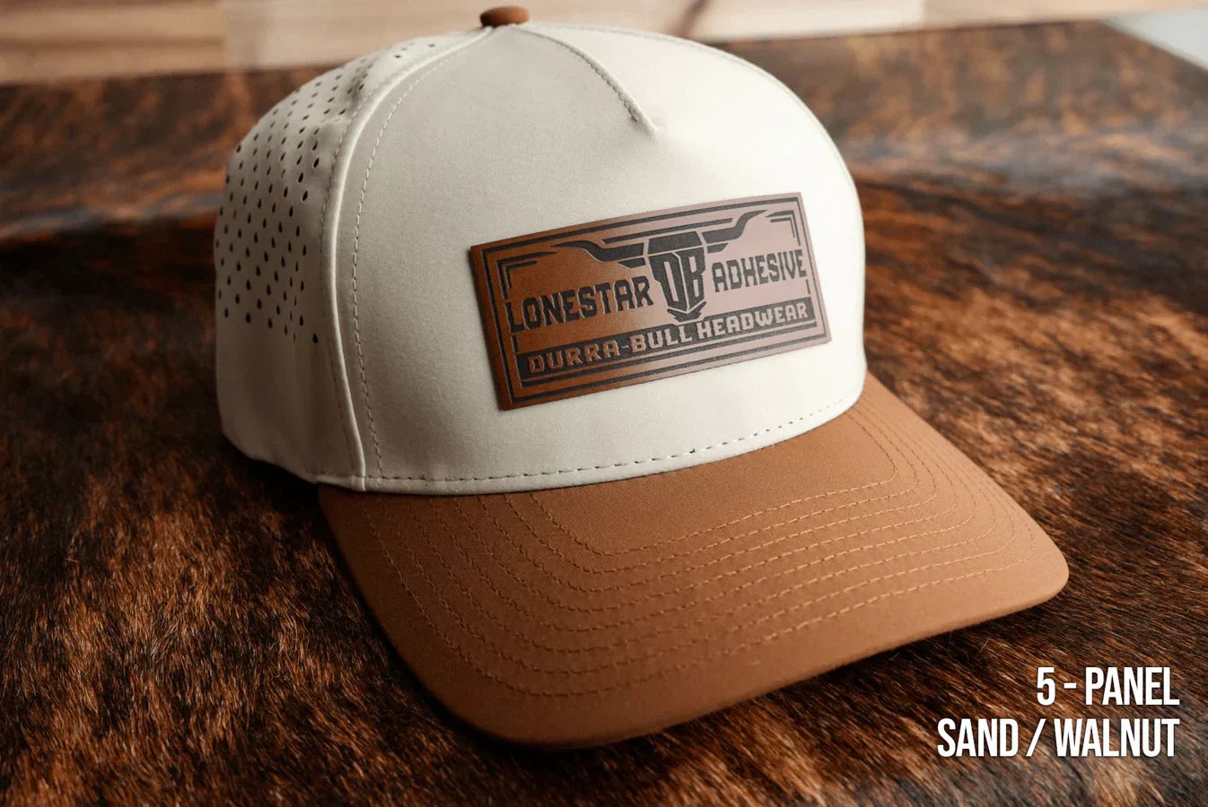 Custom Leather Patch Durra-Bull Performance Hat